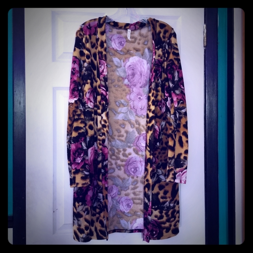Mittoshop NWOT Leopard & Floral Print Cardigan S